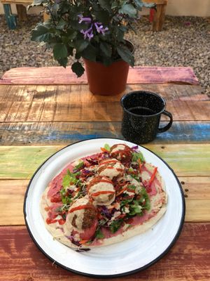 The Shiba falafel wrap is a must try!! at Planeta Veggie in La Paz