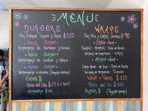 Daily menu  at Planeta Veggie in La Paz