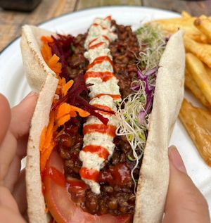 Athena wrap   at Planeta Veggie in La Paz