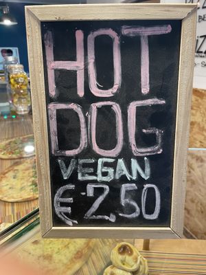They have vegan hot dog😄🌭   at Pizza Raval in Barcelona