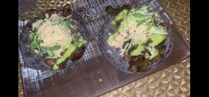 Mushroom tacos ask for vegan cheese. at Toca Madera in Los Angeles