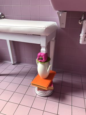 Too cute, had to take a photo (toilet)   at Linda Chirico Ofelè in Porto Ceresio