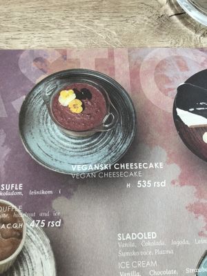 Vegan dessert options   at Splav Viva in Belgrade
