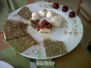 raw vegan nut-based cheese board at crucina at Crucina Restaurante in Madrid