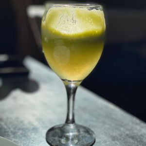 Fresh cold pressed juice  at Crucina Restaurante in Madrid