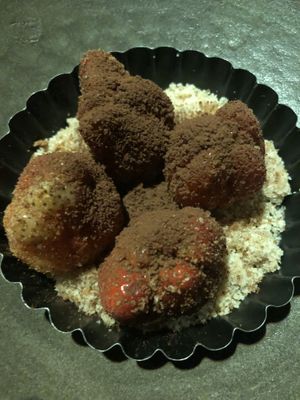 Strawberry dessert  at Crucina Restaurante in Madrid