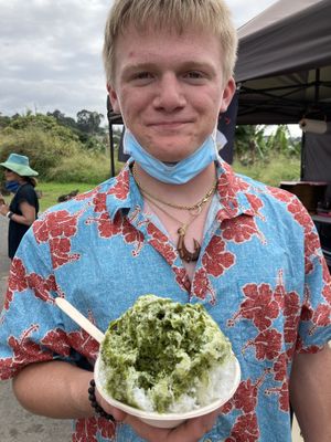 Matcha shave ice  at O'z Kitchen in Kealakekua