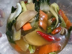 Seasonal veggie with abalone  at Superior Green Vegetarian 御素缘 in Northeast Singapore