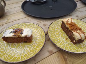 Carrot cake and caramel biscoff cake. at North Sea Observatory in Chapel St Leonards