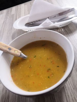Soup of the day at Govinda Lila in Cusco