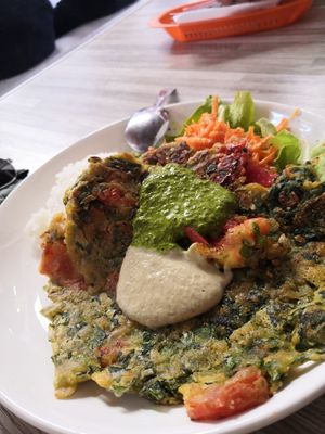 Spinach croquette at Govinda Lila in Cusco