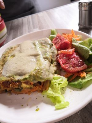 Lasagna at Govinda Lila in Cusco