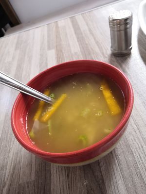 Soup of the say at Govinda Lila in Cusco
