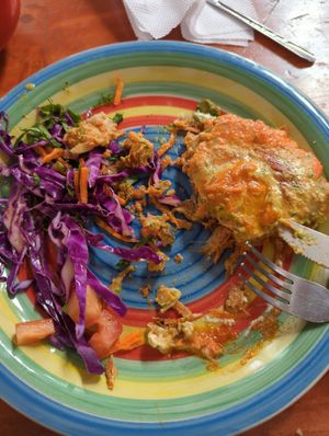 Lasagna (not the best pic, started eating before taking it) at Govinda Lila in Cusco