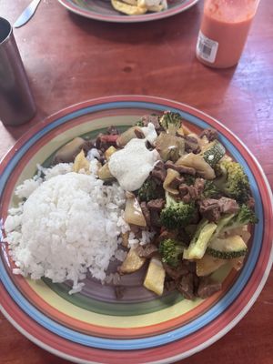 Saltado de soya   at Govinda Lila in Cusco
