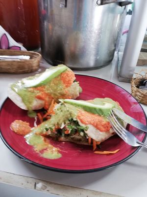 vegan falafel wrap at Govinda Lila in Cusco