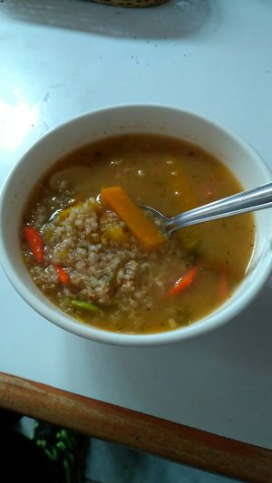 Soup at Govinda Lila in Cusco