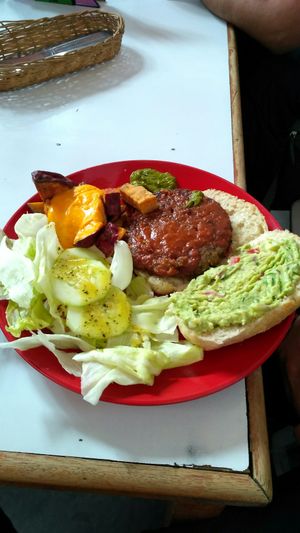 Lentil Burger at Govinda Lila in Cusco