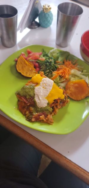 Lasagna at Govinda Lila in Cusco