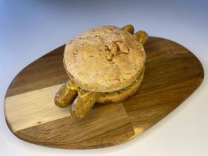 Fried sausage in a bun #Veganuary at Vegan Wine and Tapas by Markus in Porto