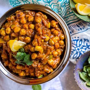Channa Masala 
(chick peas) Vegan at Royal Tandoori in Granby