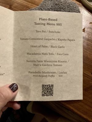 Plant-Based Tasting Menu  at natuRe waikiki in Honolulu