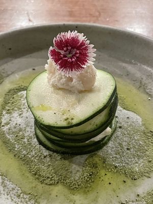 Zucchini, Macadamia Nut Ricotta and Sun-Dried Tomato  at natuRe waikiki in Honolulu