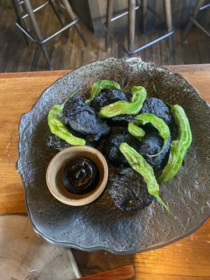 Charcoal battered heart of palm beignets   at natuRe waikiki in Honolulu
