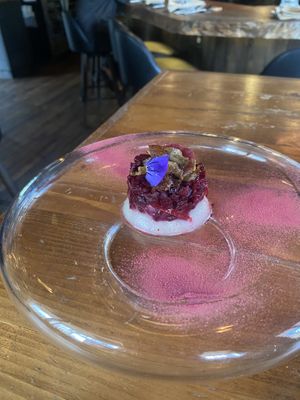 Beets dish from preset menu   at natuRe waikiki in Honolulu