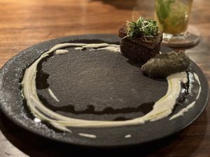 Lentil tofu steak and so much more! Wish able to describe this better. So wonderful !  at natuRe waikiki in Honolulu