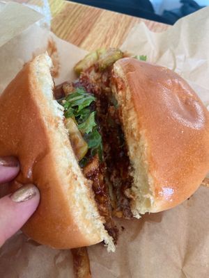 D Boy (BBQ burger) at Trap Vegan in Detroit