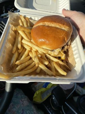 Soul survivor with truffle fries   at Trap Vegan in Detroit