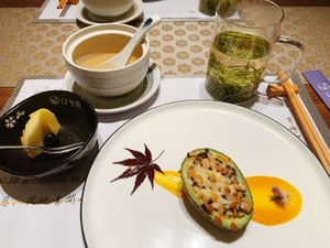 Degustation menu   at Tingxiyuan Vegetarian Life Beauty Tea House in Changsha