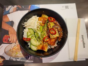 Gochujang Rice Bowl with Silken Tofu at Wagamama in Swansea