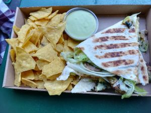 Quesadilla with guacamole at Vegan Garden Budapest in Budapest