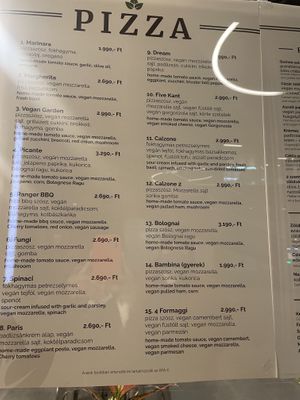 Menu 1  at Vegan Garden Budapest in Budapest