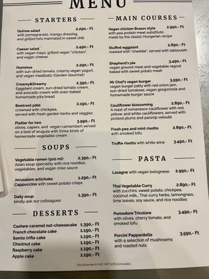 Menu  at Vegan Garden Budapest in Budapest