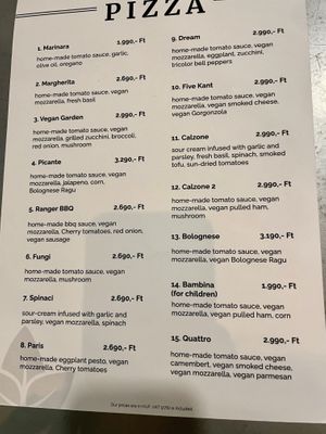 Menu  at Vegan Garden Budapest in Budapest