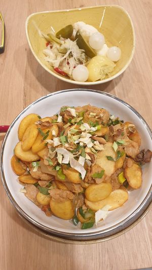 Vegan chicken Braslow style at Vegan Garden Budapest in Budapest