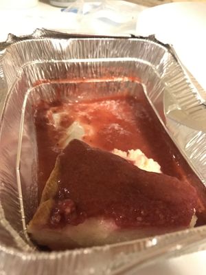 Raspberry/strawberry cake  at Vegan Garden Budapest in Budapest