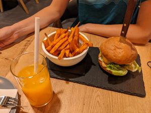 Vegan burger at Vegan Garden Budapest in Budapest