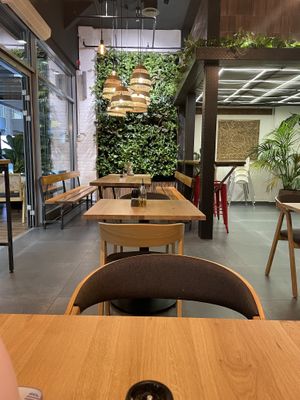 Lovely calm interior   at Vegan Garden Budapest in Budapest