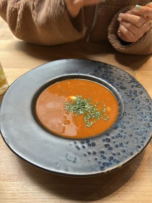 Hungarian soup   at Vegan Garden Budapest in Budapest