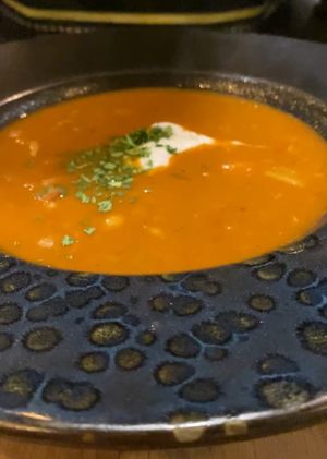 Vegan Goulash Soup  at Vegan Garden Budapest in Budapest