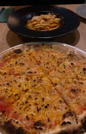 Three Cheese Pizza  at Vegan Garden Budapest in Budapest