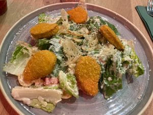 Caesar salad with nuggets   at Vegan Garden Budapest in Budapest