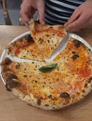 Quattro formaggi pizza, excellent at Vegan Garden Budapest in Budapest