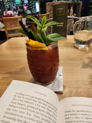 Strawberry mocktail at Vegan Garden Budapest in Budapest