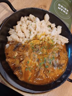Mushroom stew at Vegan Garden Budapest in Budapest
