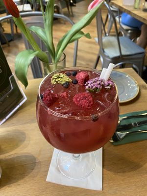 mocktail "berry bomb"  at Vegan Garden Budapest in Budapest